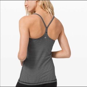 Lululemon Power Y Tank Black White Striped - Rare find
